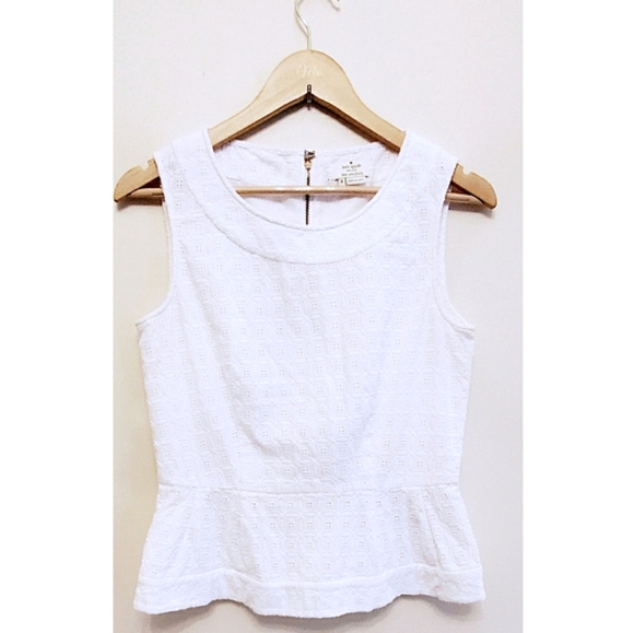kate spade Tops - NWOT Kate Spade Eyelet Peplum Sleeveless To